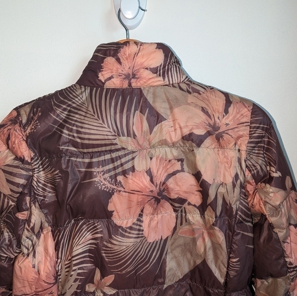ETAGE Neutrals Floral Bohemian Lightweight Puffer Jacket Size 6 - Picture 5 of 13